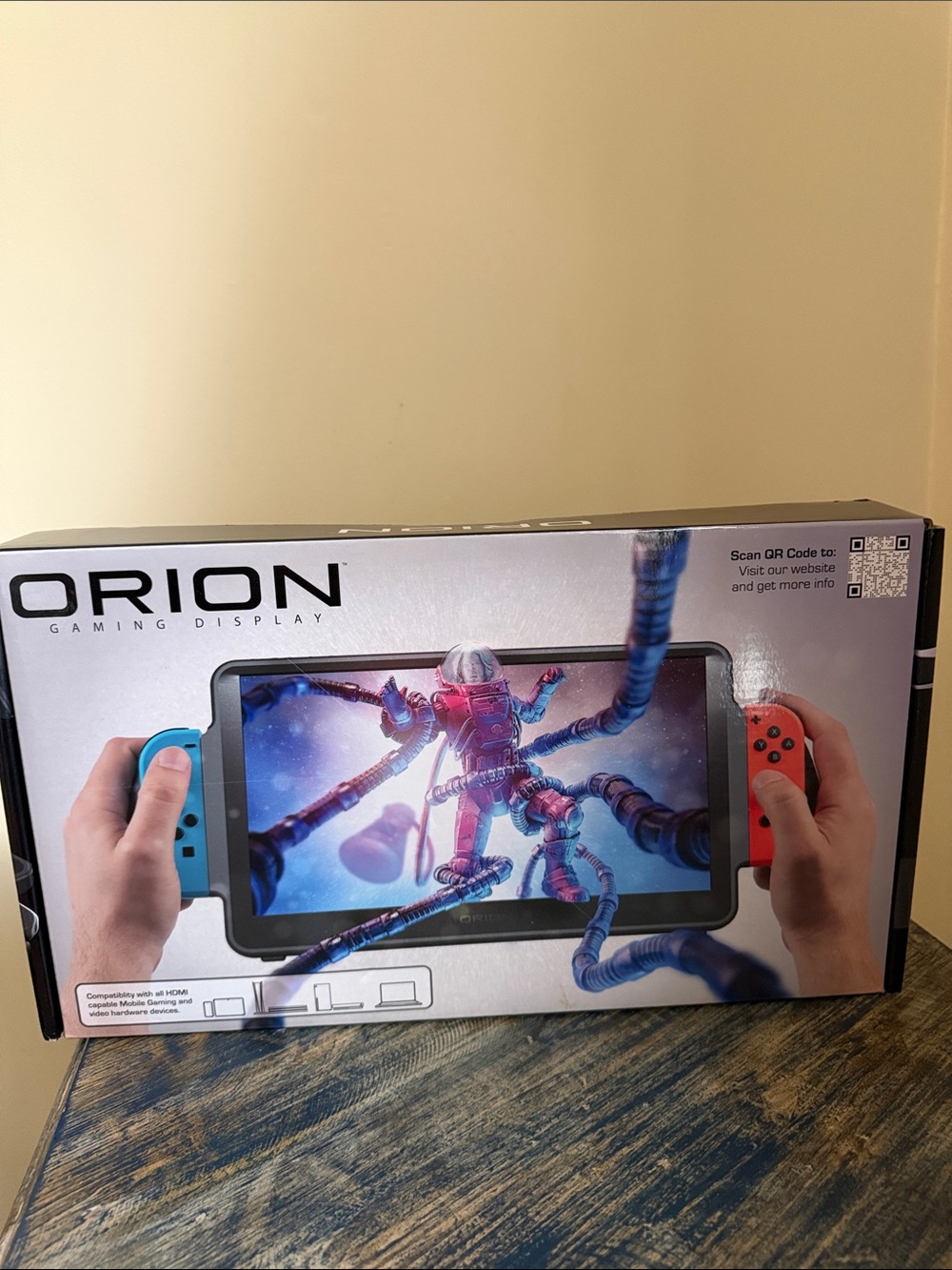 ORION Gaming Display Monitor with Neon Blue and Red Joy-Cons